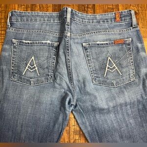 Vintage 7 For All Mankind Light Blue Relaxed Women Jeans A Pocket